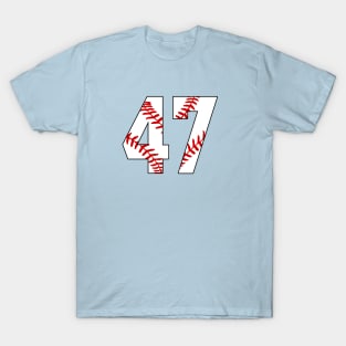 Baseball Number 47 #47 Baseball Shirt Jersey Favorite Player Biggest Fan T-Shirt